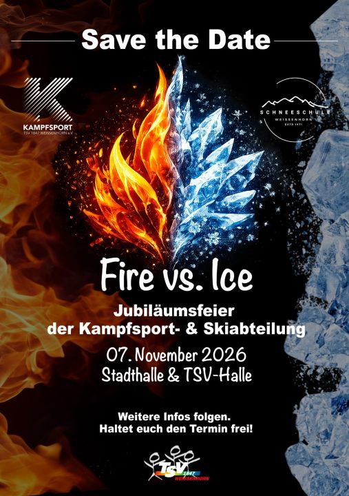 Save the Date - Jubiläumsfeier Kampfsport & Ski am 07.11.2026 in der TSV-Halle Weißenhorn